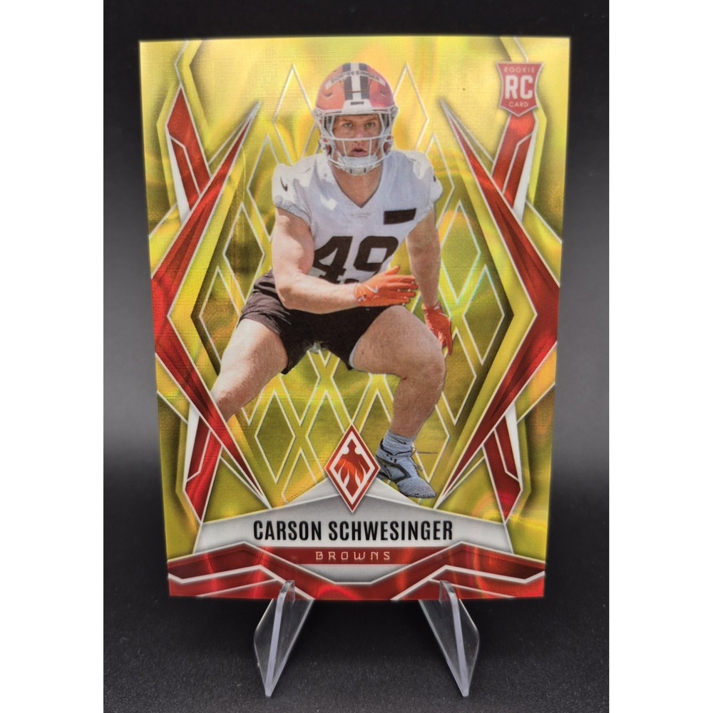 2025 Panini Phoenix Carson Schwesinger #201 Rookies Yellow Lava /125 (RC) Browns